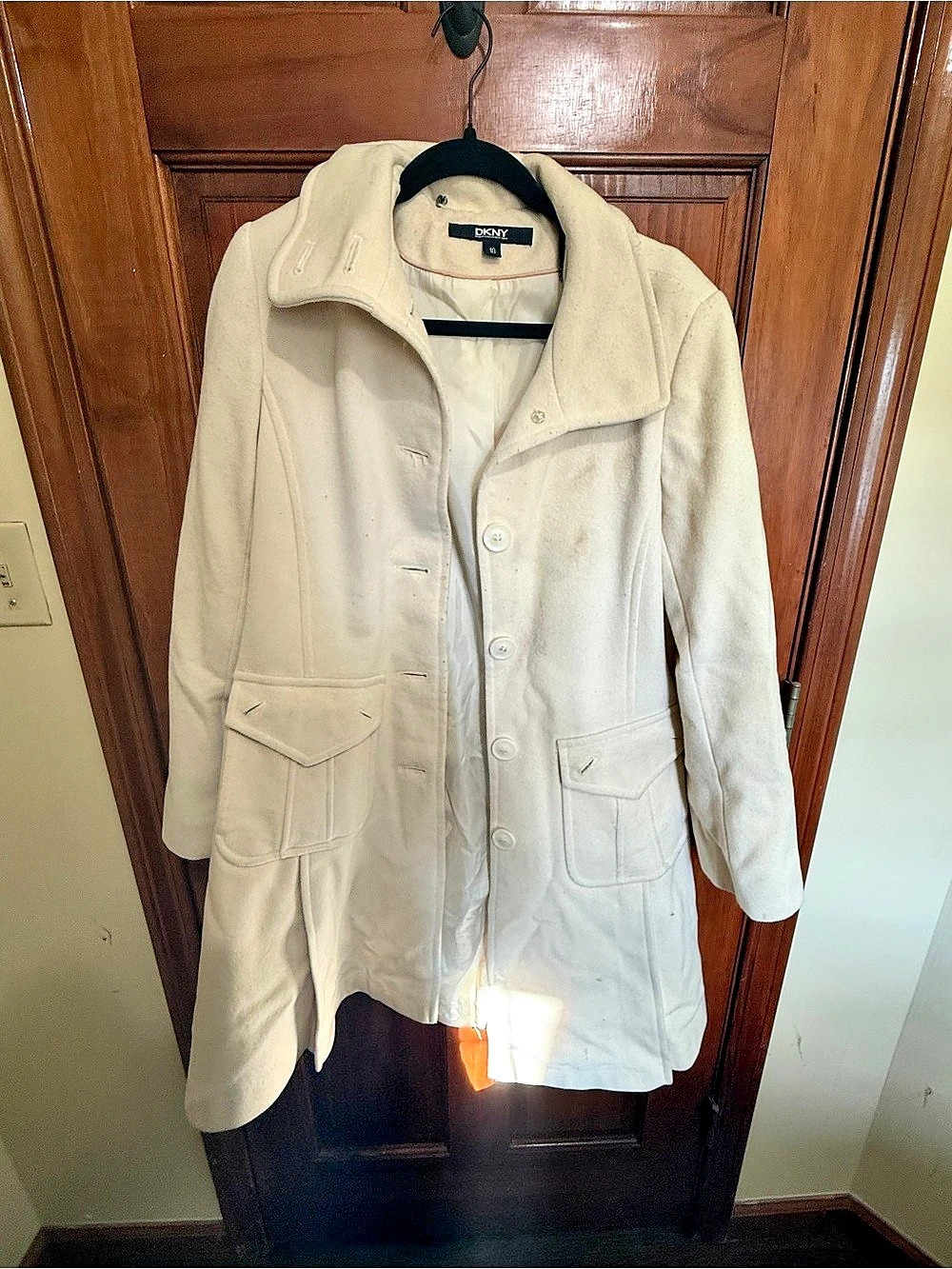DKNY Cream Utility Coat